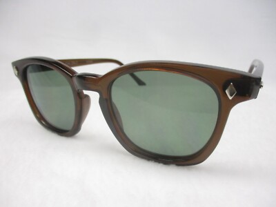 Pentax Hoya Sunglasses Preppy Retro Horn Rim 60's Style Brown G15 48 Medium