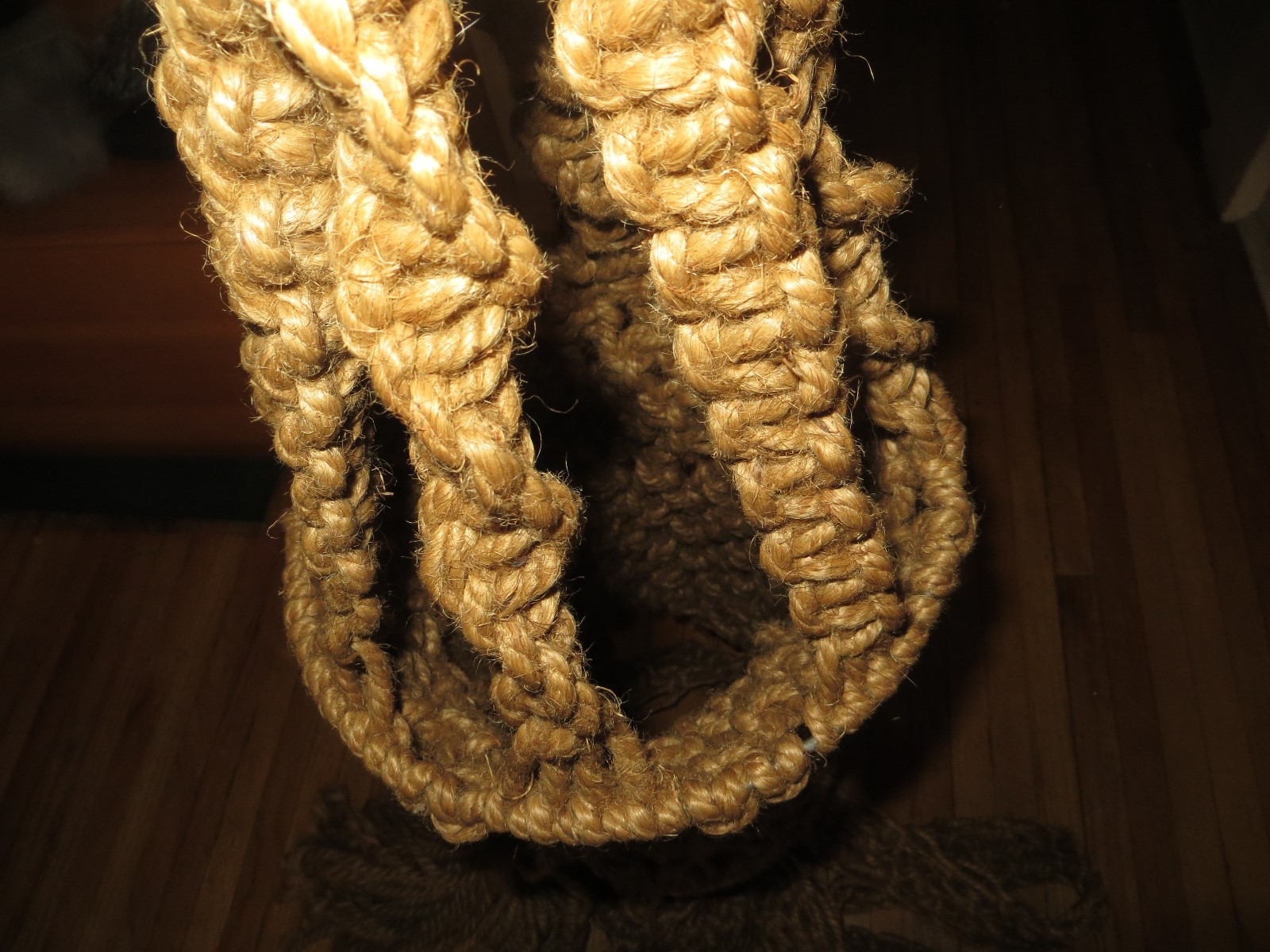 Vintage Large 8' Macrame Pot Plant Holder Rope