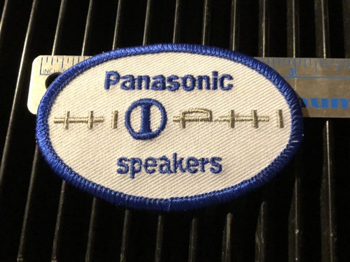 Panasonic Speakers Badge Embroidered Patch Alma Gates Spl Bronco Old Advertising