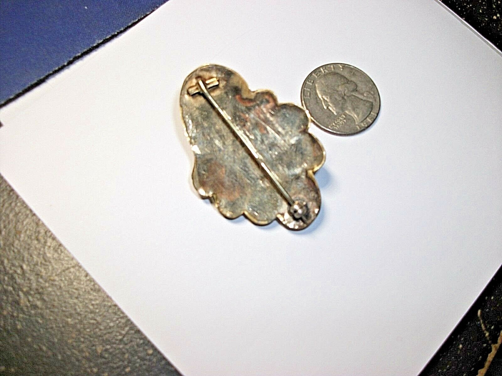Vintage GOLD PLATED?  Repousse 3D Brooch Pin Antique Art Nouveau-VALENTINE-DAY?