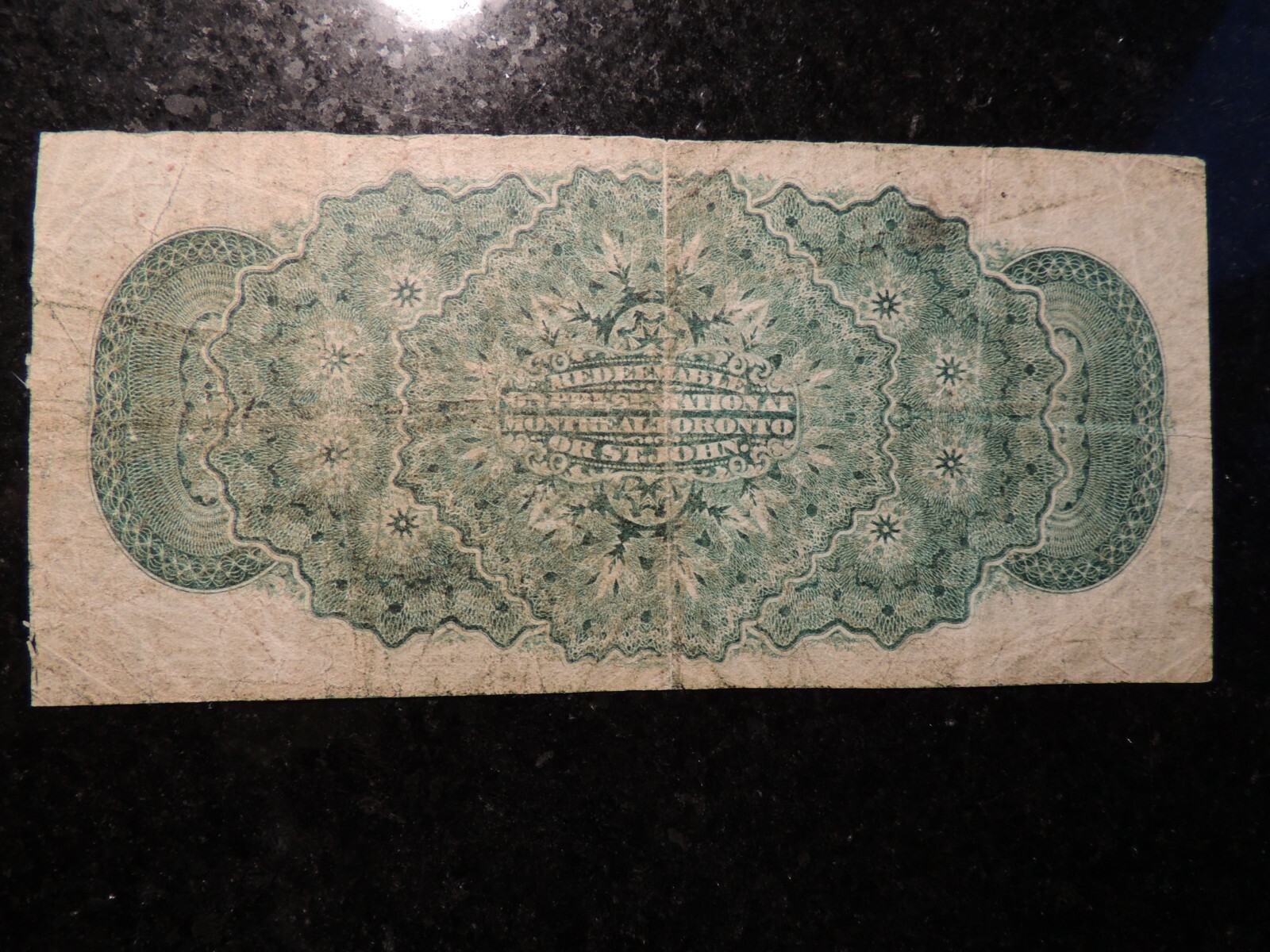 1870 DOMINION OF CANADA SHINPLASTER PAPER 0.25 TWENTY FIVE CENTS PLAIN