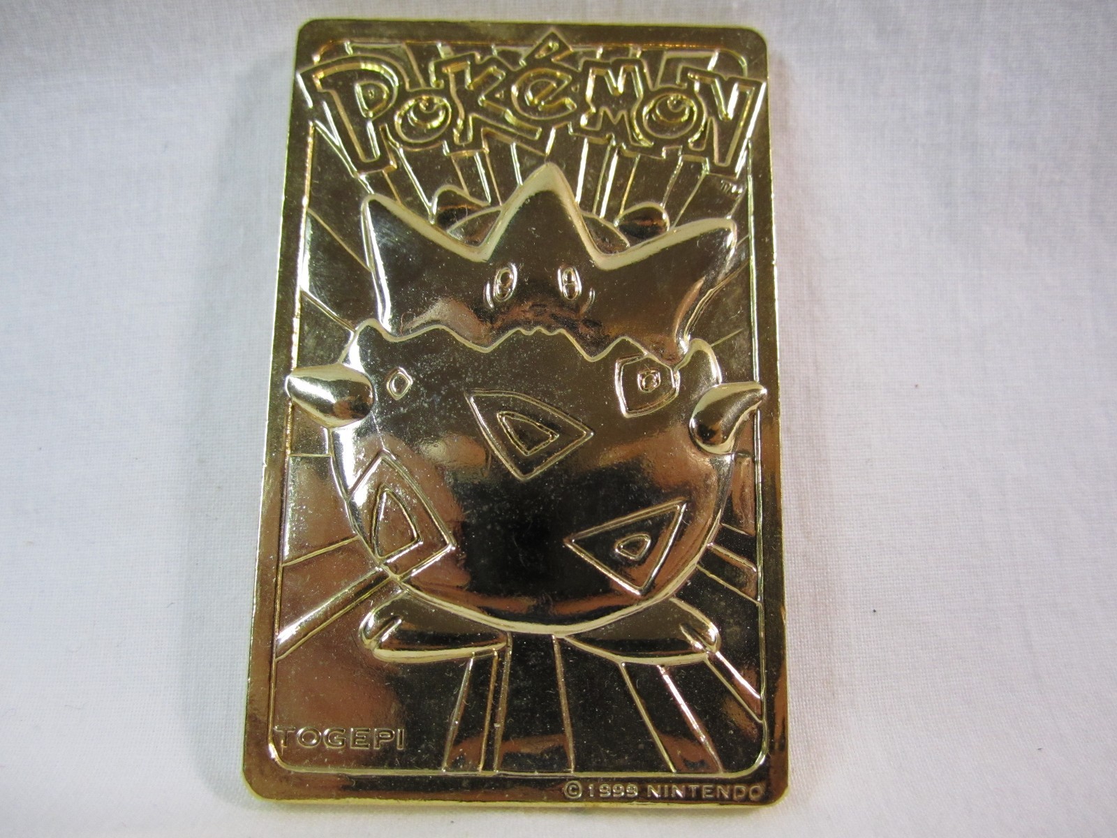 Pokemon TOGEPI GOLD Plated Card  Originally Burger King Promotional Toy! RARE