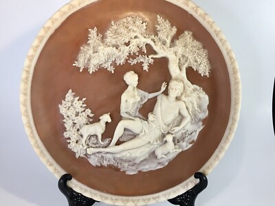 A Thing Of Beauty Is A Joy Forever Incolay Stone Plate 1978 Gayle Bright Appleby