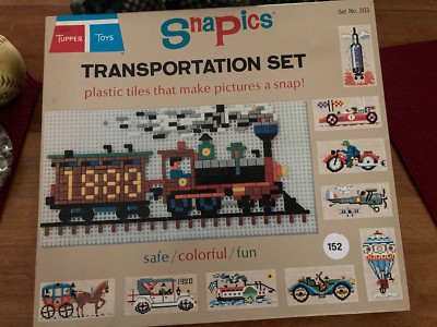 Vintage 1966 Tupperware Tupper Toys Snaps Snap Pics Transportation 203-UNUSED