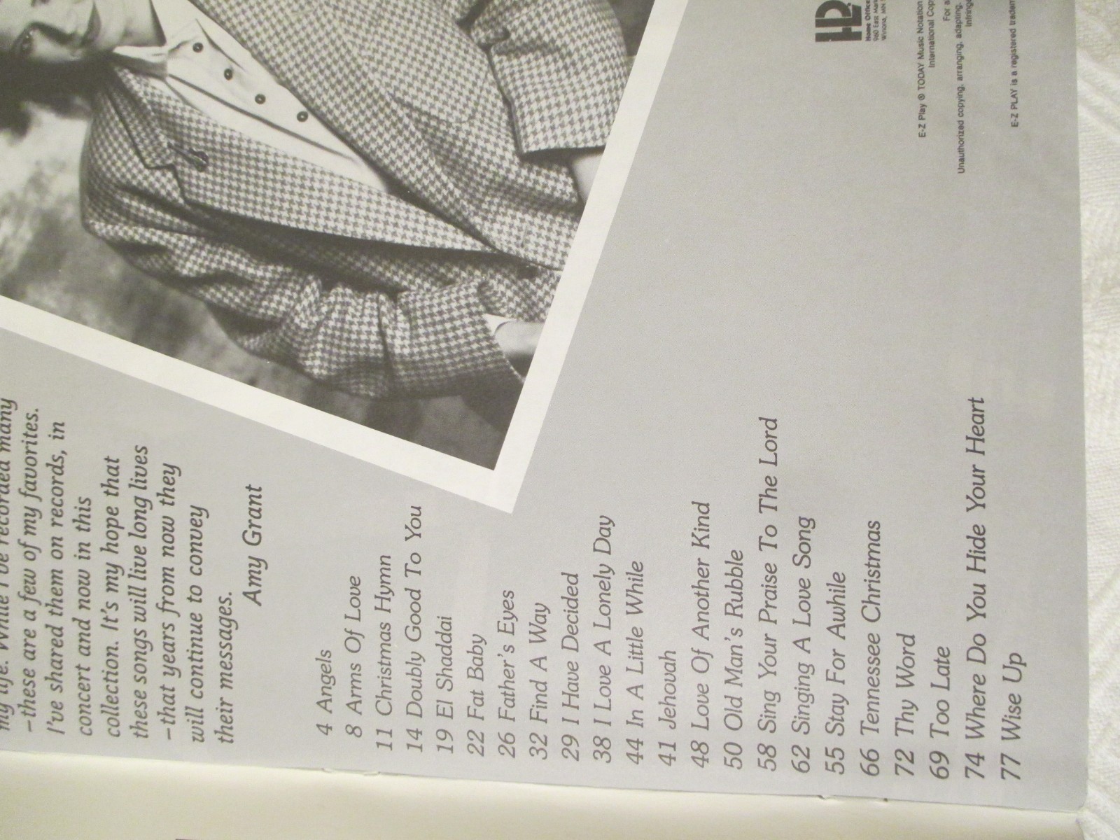 Amy Grant Greatest Hits EZPlay Today 224 Music Book Organs Pianos Keyboards