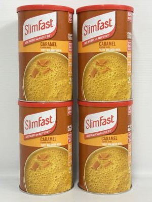 SlimFast Caramel Meal Replacement Shake - Weight Loss, High Protein, 4 X 584g