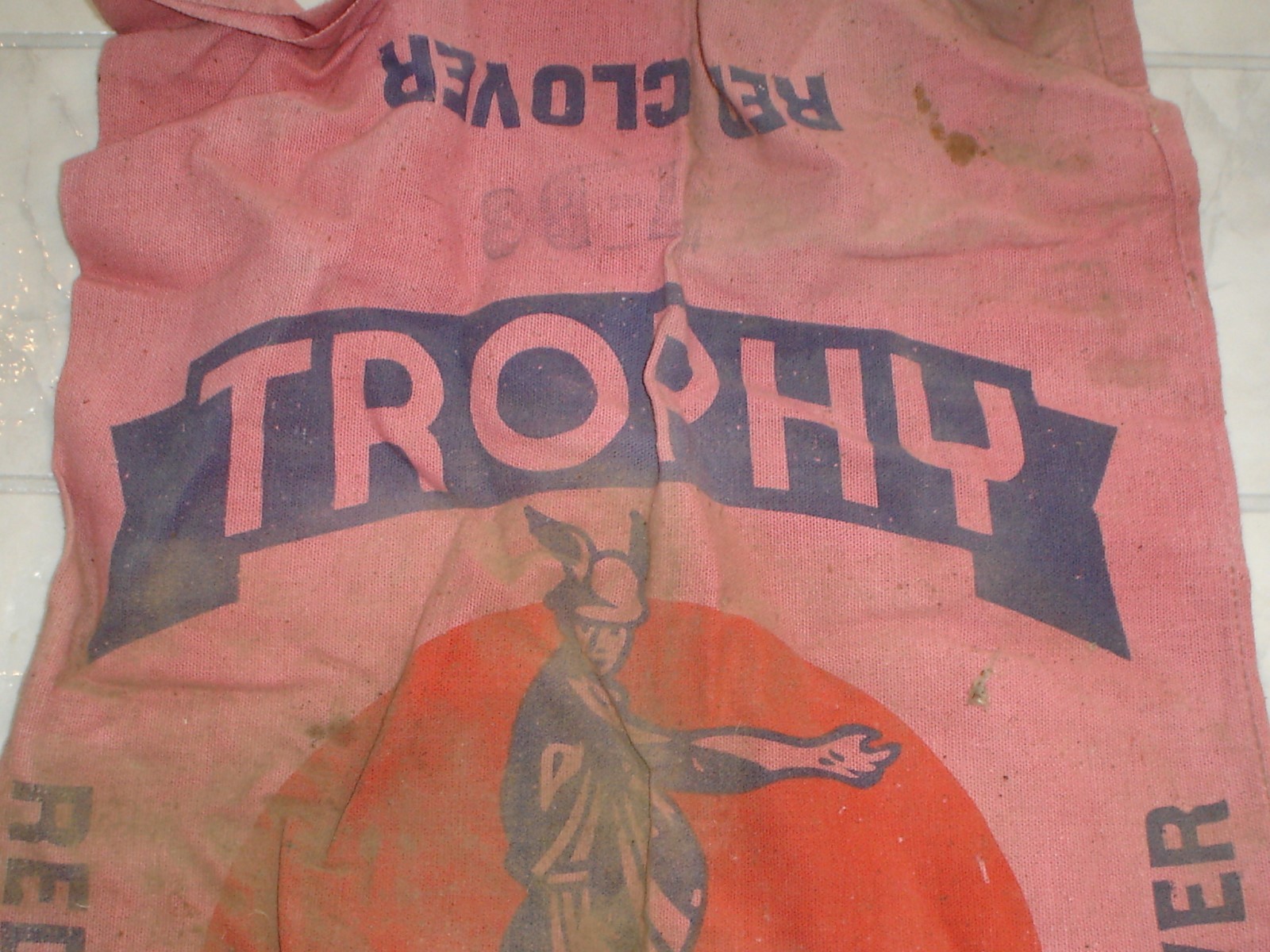 Vintage Trophy Seed Farm Seed & Service Co. Canvas Sack / Bag Scotch Grove, Iowa