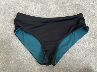 Sloggi Shore Bikini Bottoms Size S Reversible Black Green