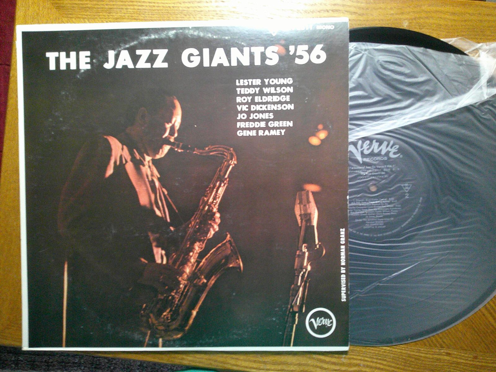 オリジナル】THE JAZZ GIANTS '56 / Lester Young☆深溝☆（LP