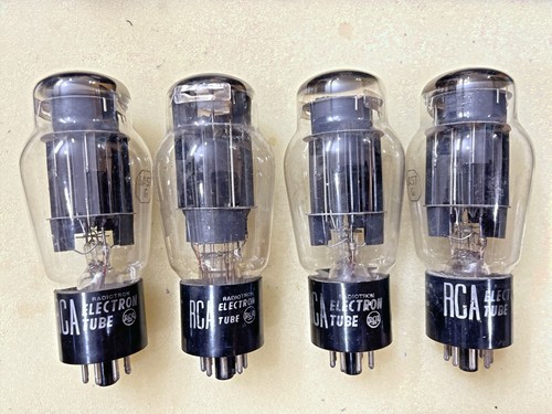 【ga-ho】RCA 70's 7025 2本 RCA 6AS7 6AS7G CV2523 6080 CV2984 O Getter Black Plate