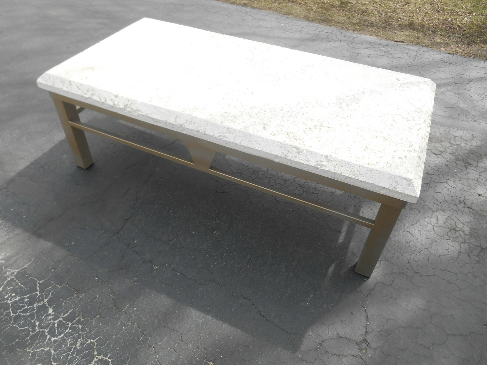 Mid-Century Palm Beach Regency Coral Top Coffee Table by Koralith Collection