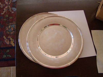 Antique 12 STERLING SILVER Dinner PLATES / CHARGERS Trays 348 Troy OZ