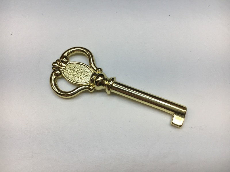 Original Brass Finish Front Door key for the Howard Miller Grandfather