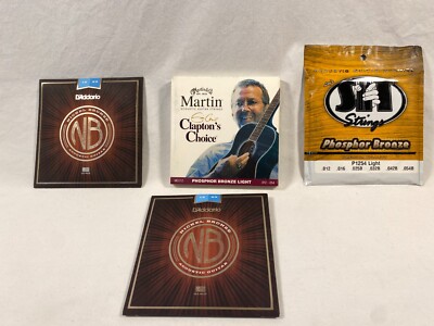 Martin Eric Clapton, Dunlop Nickel Bronze & SIT Acoustic Guitar Strings LOT of 4