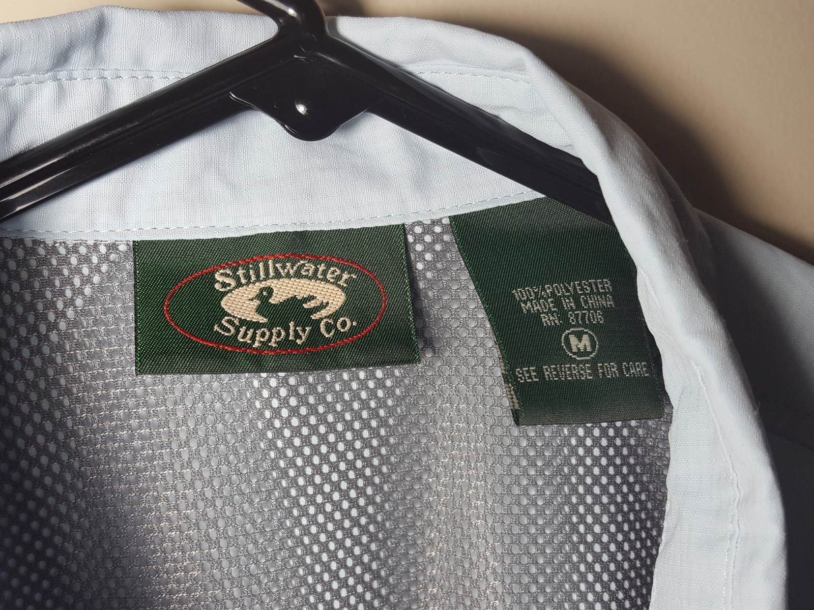 Vented Button Fishing Shirt by Stillwater Supply | Powder Blue Nylon | Mens Med