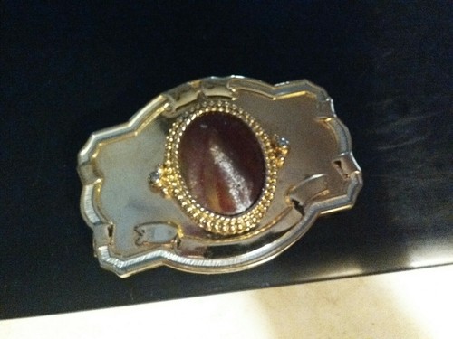 Western Style Belt Buckles w/30 mm  X 40 mm Red Moss Agate Cabochon ~ Set  of  2