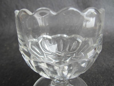 Antique Civil War Era EAPG Early New England Pressed Glass Pedestal Base Salt