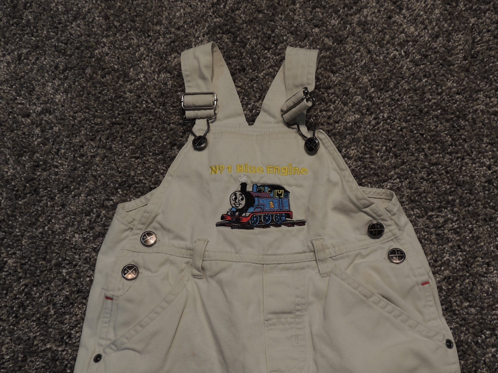 Thomas Boys Baby Overalls Bibs Size 12 M Months 12M Train Engineer **NICE**