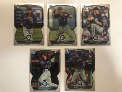 2023 Bowman Chrome Draft 1st Mariners lot Peete, Emerson, McGraw, Perez + Rodden