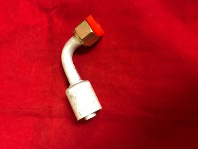 A/C FITTINGS, BEADLOCK ALU CRIMP ON, STEEL FEMALE NUT 90 DEGREE #6