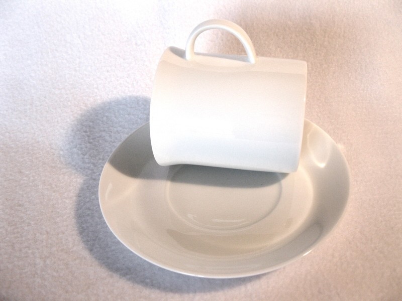 ROSENTHAL Fine Bone China~ Beautiful  Pristine White Teacup and Saucer ~GERMANY
