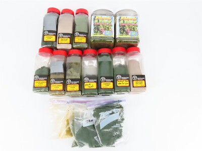HO 1/87 WOODLAND SCENICS Scenery LOT - Turf Flock Grass Ballast ++