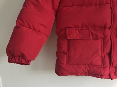 Petit Bateau Hooded Poly Puffer Jacket Red Kids Size 10a/138cm