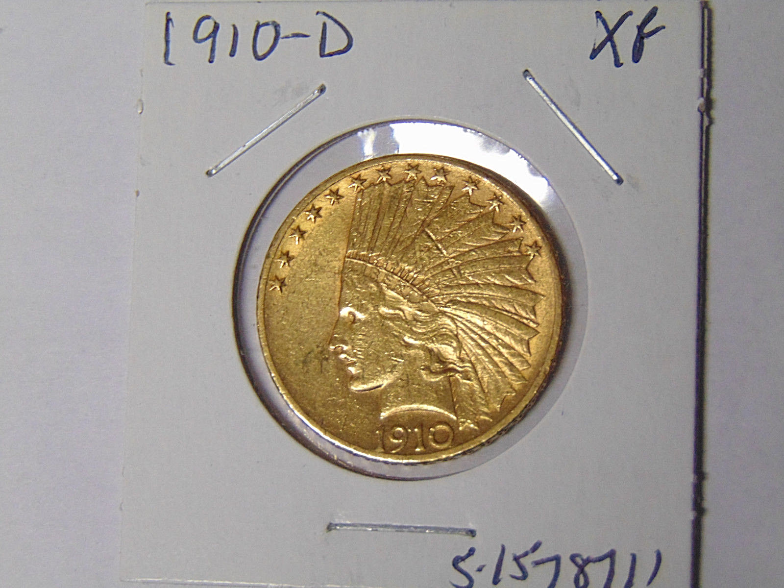 1910-D Indian $10 Gold Eagle XF Details Pre-1933 U.S. Gold Coin