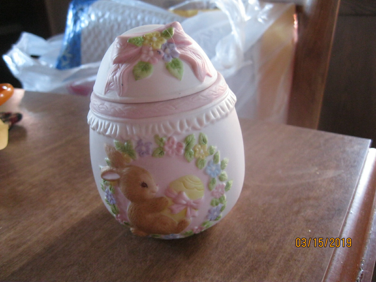 1991 LEFTON EASTER EGG TRINKET BOX