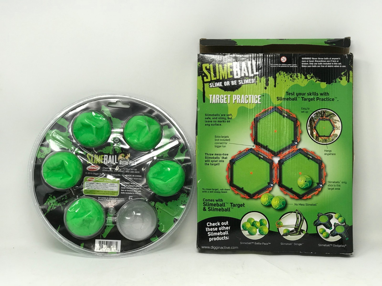 SLIME BALL SET OF 2 BATTLE PACK & TARGET PRACTICE FUN TOYS GAMES NO MESS NEW