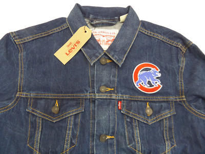 New Men's Levis Chicago Cubs Trucker Denim Jacket Size Medium $108