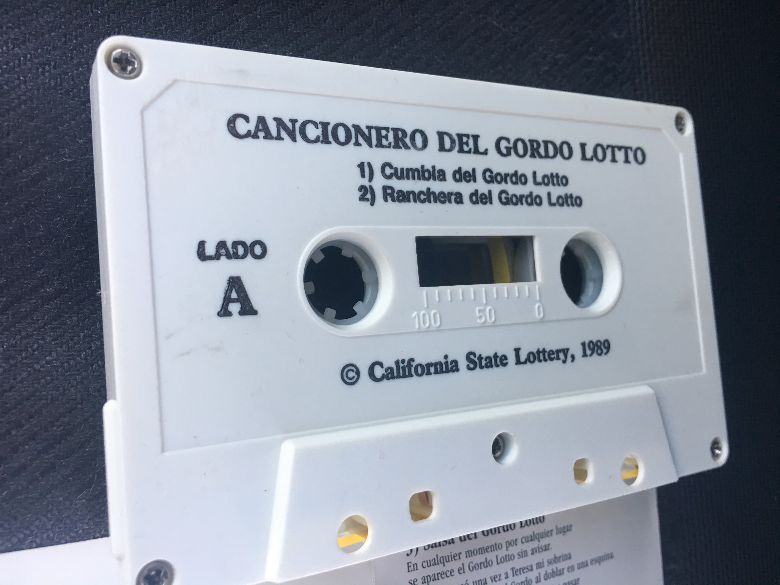 California Lottery LOTTO 1989 VINTAGE Spanish CASSETTE TAPE Game Show RETRO