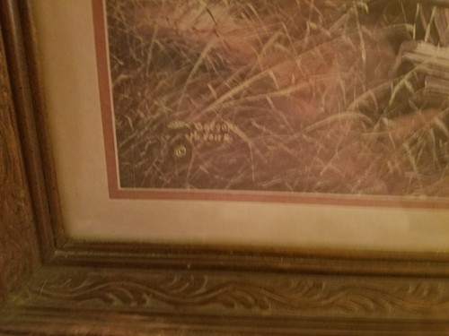 Home Interiors 1982 Gregory Messier Pheasant Print with Ornate Wood Frame