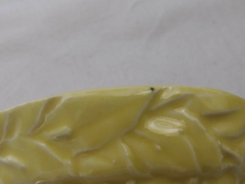 Vintage McCoy Planter, Yellow Quilted Pattern Leaf Trim, Approx. 3 1/2