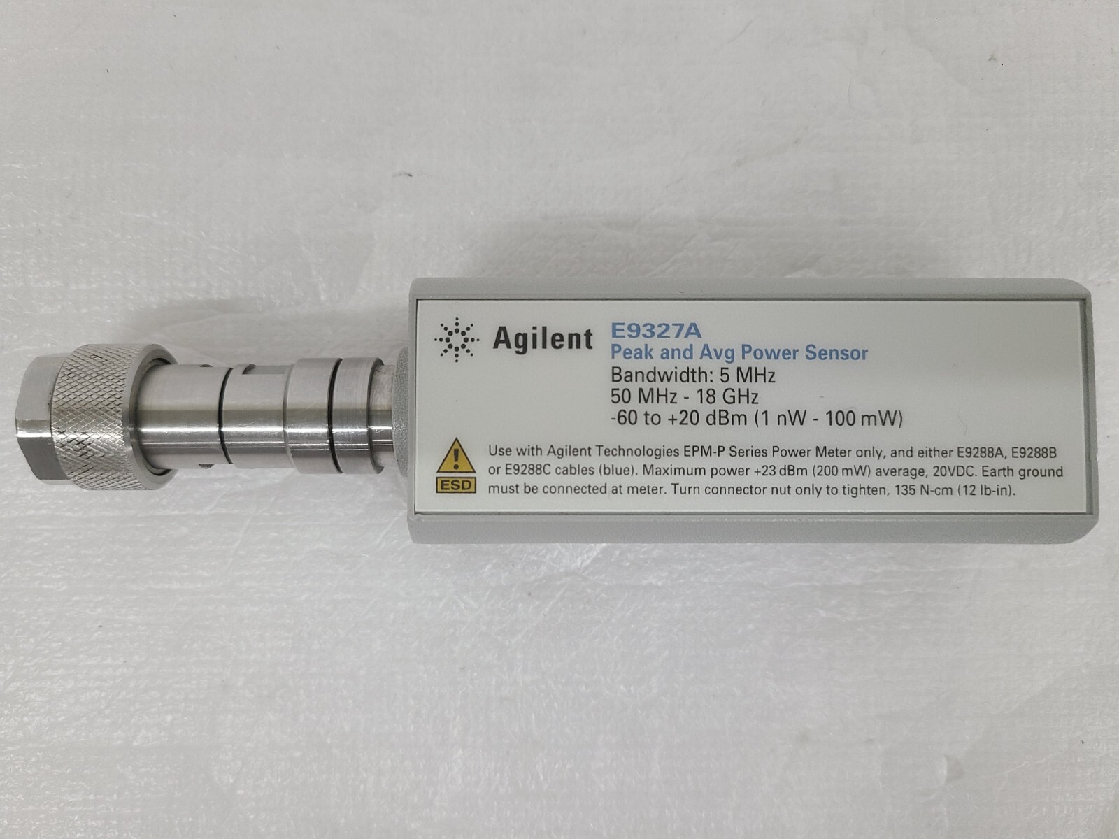 Agilent E9327A ESeries Peak And Average Power Sensor, 50 MHz to 18 GHz