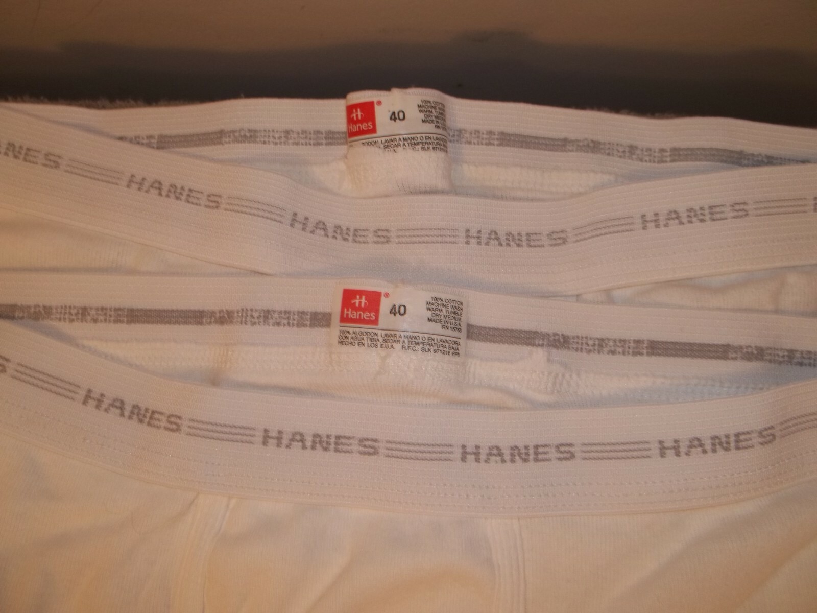 Vtg Unworn 4 Pairs Men's Size 40 HANES UNDERWEAR WHITE BRIEFS Made In USA