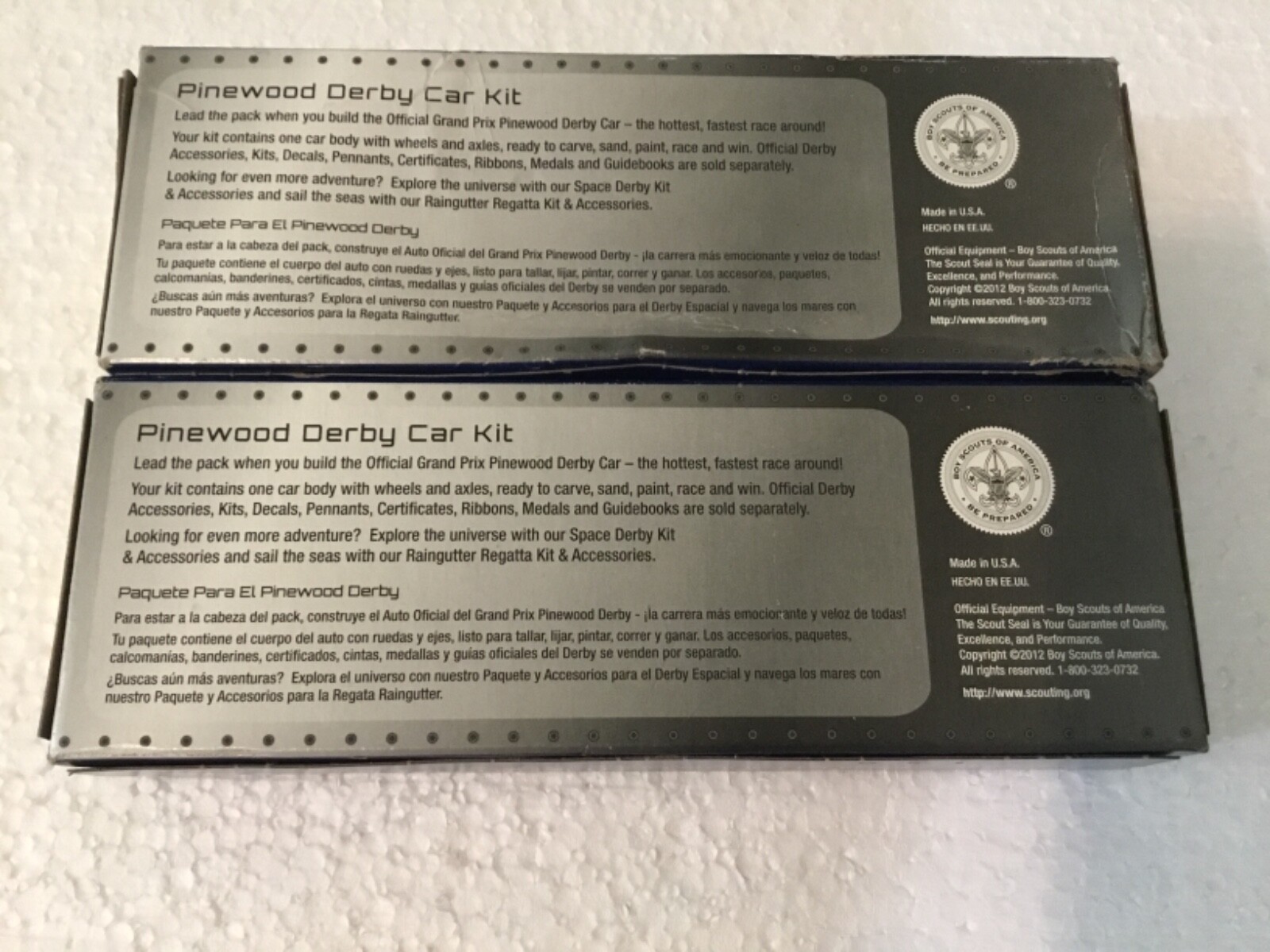 Pinewood Derby Car Kit lot of 2 Boy Scouts of America PWD 2012 Brand New Sealed