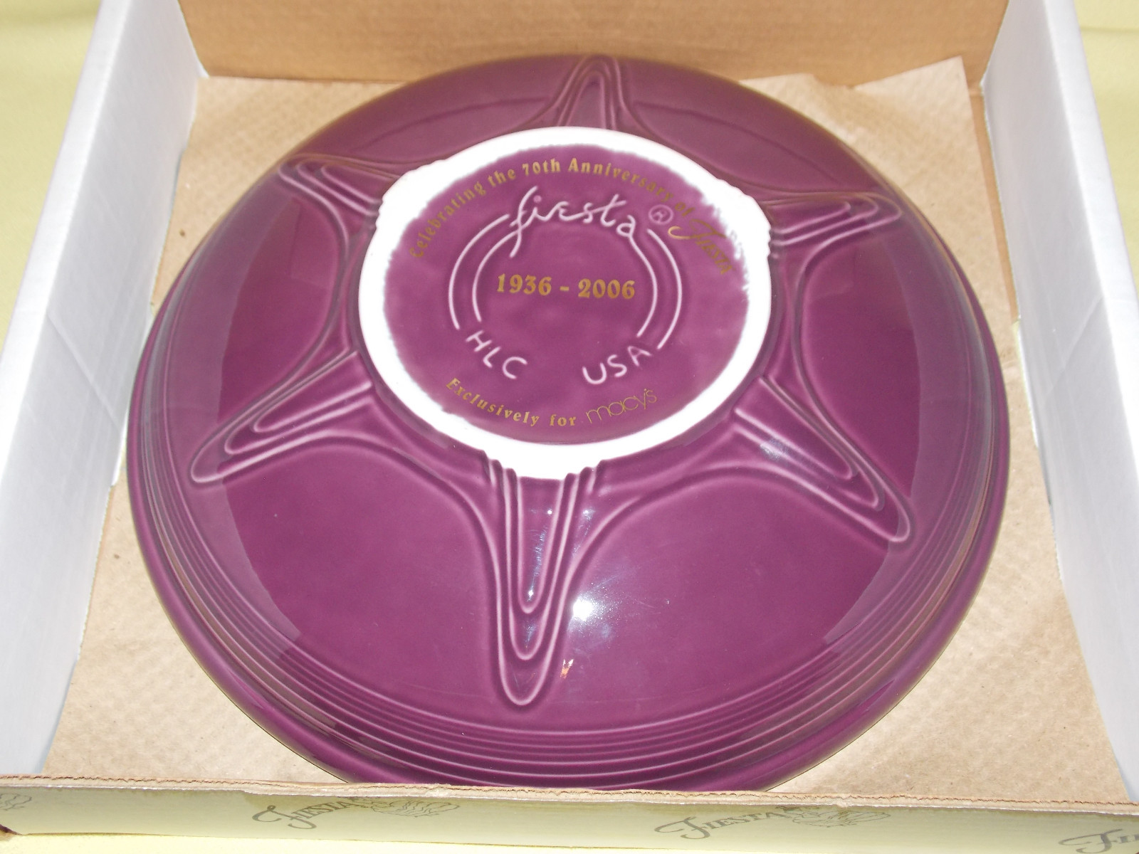 Macy's Exclusive Fiesta 70th Anniversary 2006 Commemorative Presentation Bowl