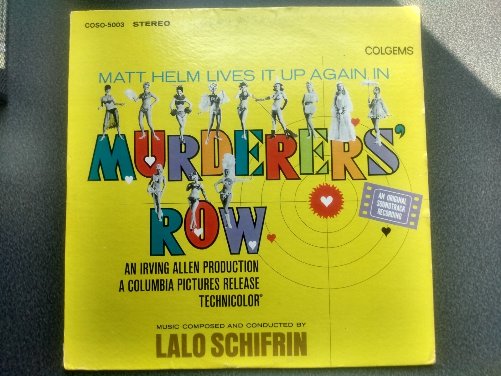 Murderers' Row Soundtrack 1967 VINYL LP COSO 5003 Stereo Matt Helm