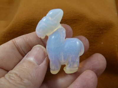 (Y-BUR-579) little White Opalite BURRO donkey LITTLE mule gemstone FIGURINE gem