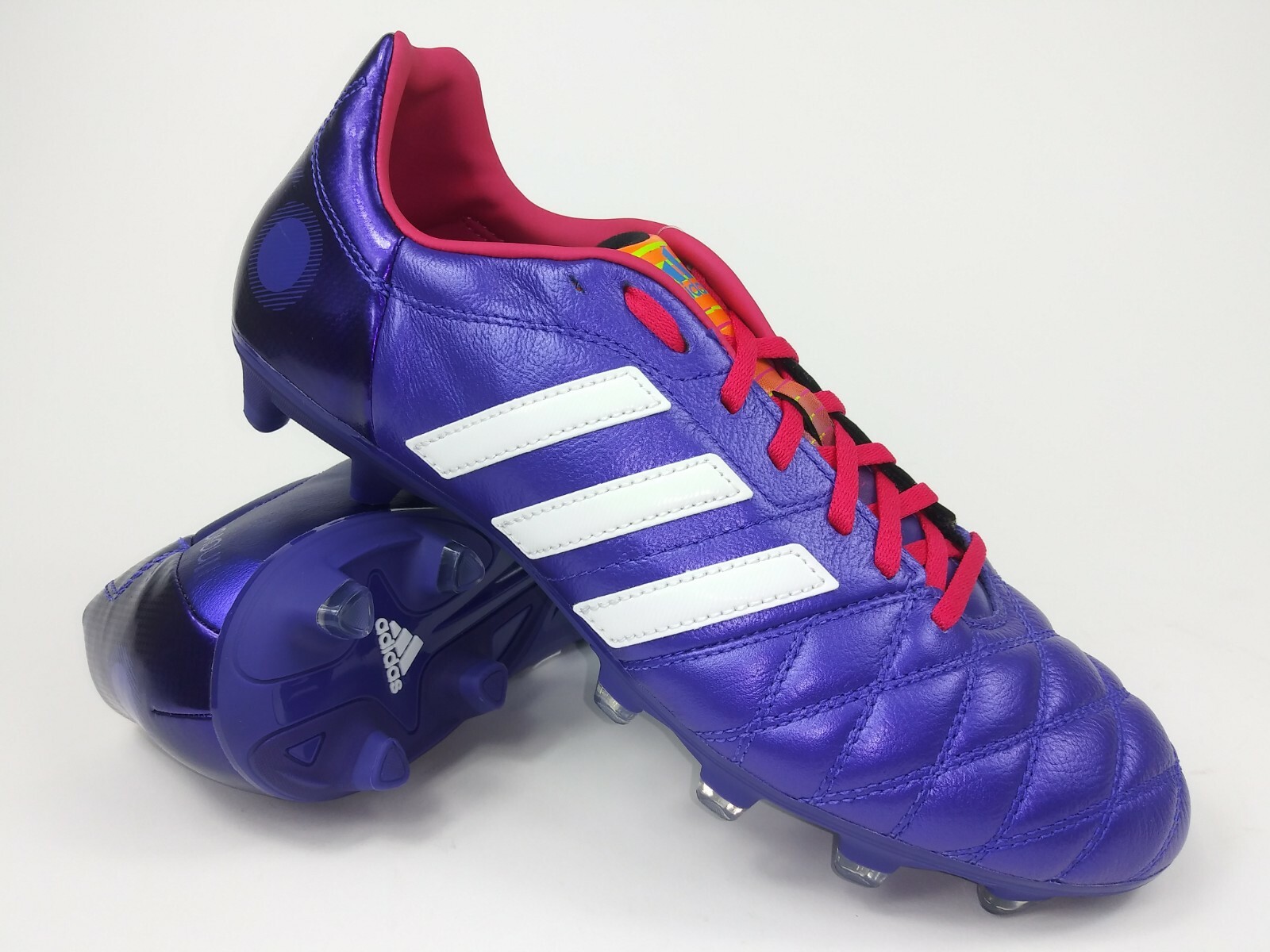 purple and white soccer cleats