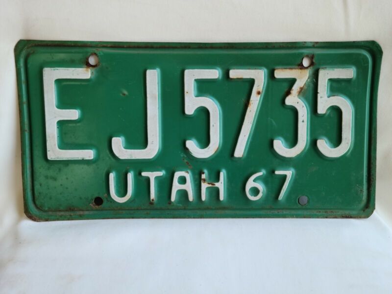 Vintage 1967 Utah License Plate 0522