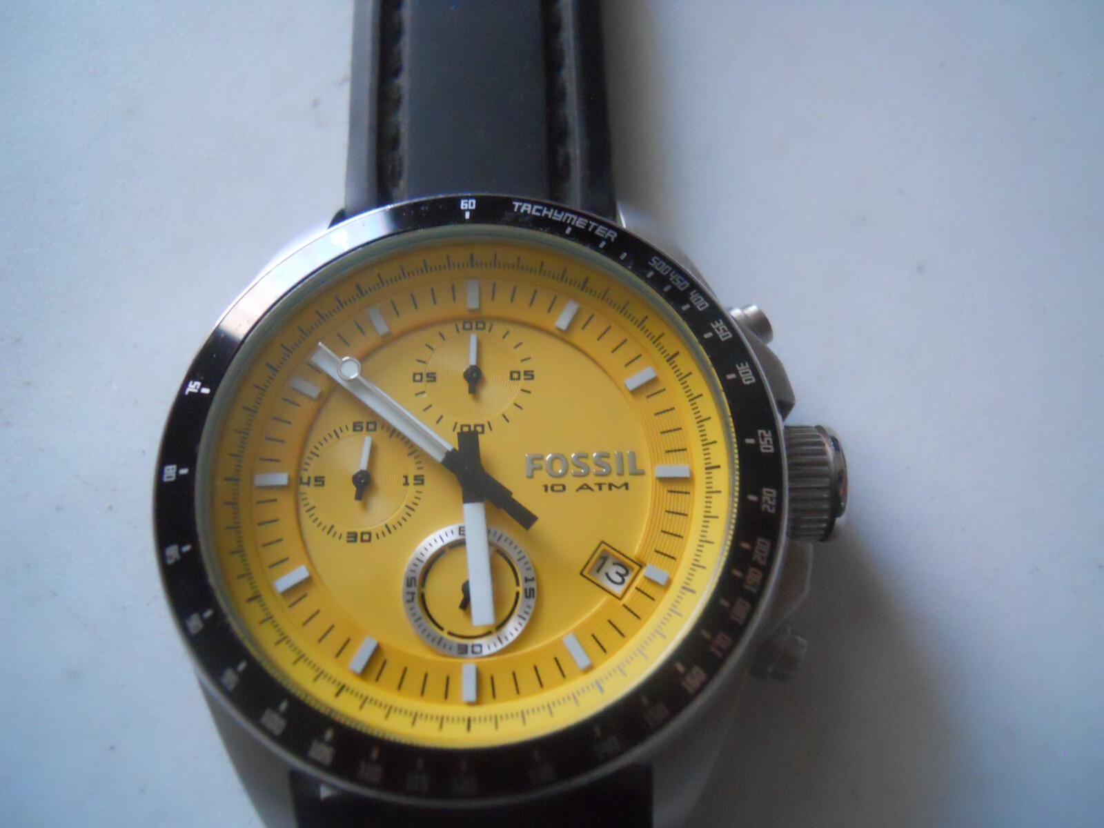 Fossil chronograph men's blk rubber quartz,Analog & battery Fossil chronograph men's blk rubber quartz,Analog & battery
