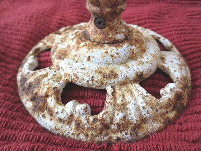 Vtg Table Top Pedestal Cast Iron Bird Feeder or Bath Hummingbird for Restoration