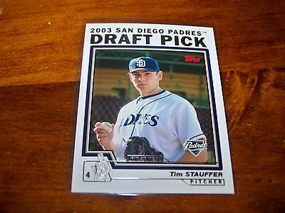 SAN DIEGO PADRES TIM STAUFFER 2004 TOPPS DRAFT PICK #674 ROOKIE CARD RC. rookie card picture