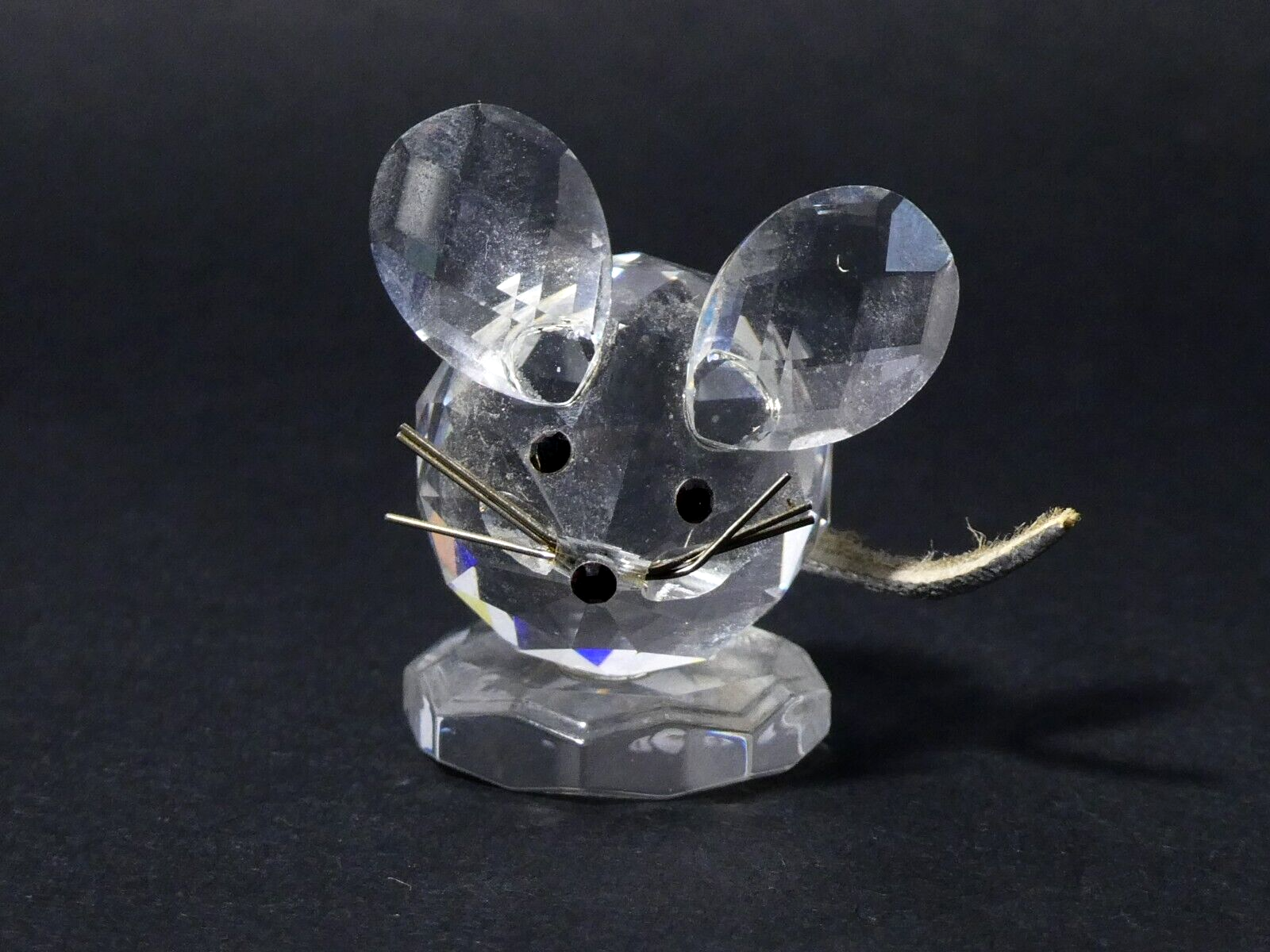 Vintage Unboxed Swarovski Small Crystal Mouse Silver Leather Vintage Unboxed Swarovski Small Crystal Mouse Silver Leather