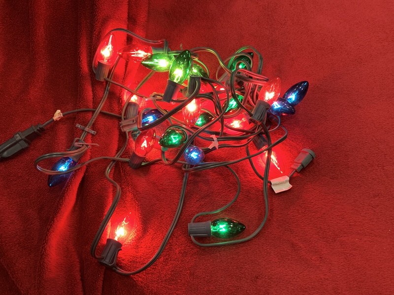 Vintage 25 Foot C9 Multi Color Christmas Tree Light Strand with 25