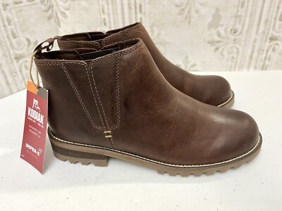 KODIAK Peyto Low Boots Women's Size 6 Cocoa Brown Leather Chelsea Ankle New