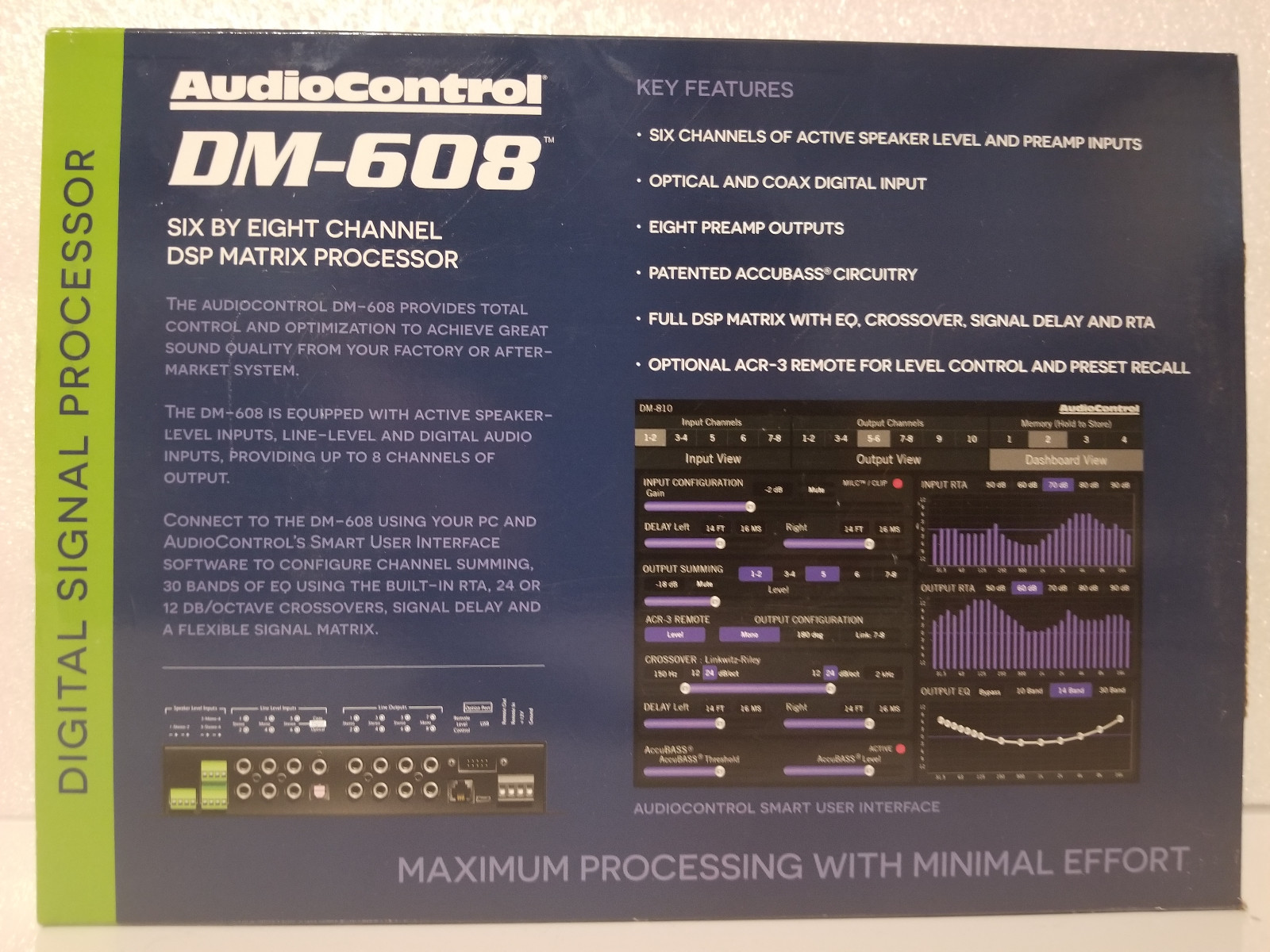 AUDIOCONTROL DM-608 6 IN  8 OUT  CH. DSP MATRIX PROCESSOR FREE SAME DAY SHIPPING