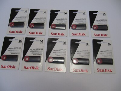 Lot of 10 SanDisk 16GB Cruzer Dial USB Flash Drive  Memory Pen Drive SDCZ57-016G